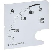 Шкала сменная для амперметра Э47 600/5А-1.5 96х96мм IEK IPA20D-SC-0600
