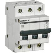 Выключатель автоматический модульный 3п C 20А 4.5кА ВА47-29 GENERICA MVA25-3-020-C