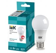 Лампа светодиодная Eco 11Вт A60 шар грушевидная 4000К нейтр. бел. E27 990лм 230-240В IEK LLE-A60-11-230-40-E27
