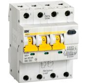 Выключатель автоматический дифференциального тока 4п (3P+N) C 25А 30мА тип A 6кА АВДТ-34 IEK MAD22-6-025-C-30