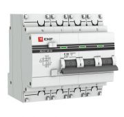 Выключатель автоматический дифференциального тока 4п (3P+N) C 32А 30мА тип AC 4.5кА АД-32 защита 270В электрон. PROxima EKF DA32-32-30-4P-pro
