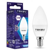 Лампа светодиодная 10Вт С37 6500К Е14 176-264В TOKOV ELECTRIC TKE-C37-E14-10-6.5K
