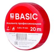 Изолента класс А 0.18х19мм (рул.20м) красн. EKF plc-iz-a-r