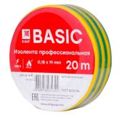 Изолента класс А 0.18х19мм (рул.20м) желт./зел. EKF plc-iz-a-yg