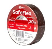 Изолента ПВХ 19мм (рул.20м) кор. SafeFlex EKF plc-iz-sf-br