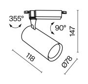 Трековый светильник Technical TR003-1-10W3K-S-B