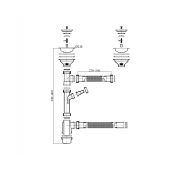 Сифон двухчашевой мойки без перелива, ESQ-2SP ESQ-2SP