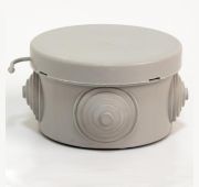 Коробка распределительная ОП 65х40мм 4 каб. вводов IP54 сер. (круг.) TOKOV ELECTRIC TKE-KR-65-40-C06