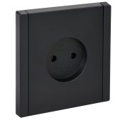Розетка 1-м СП FORTE&PIANO FP118 10А без заземл. без защ. шторок винт. крепл. черн. IEK FP-R10-10-K02