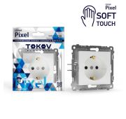 Розетка 1-м СП Pixel 16А IP20 с заземл. механизм айс TOKOV ELECTRIC TKE-PX-R1Z-C34