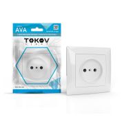 Розетка 1-м СП AVA 16А IP20 без заземл. без защ. шторок в сборе бел. TOKOV LIGHT TKL-AV-R1F-C01