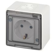 Розетка Эксперт 11-2502-01 2P+E IP55 шторки 16А-250В ОУ бел. Эра Б0063280