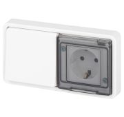 Блок розетка с выключателем Эксперт 11-7521-01 IP55 16А (10AX)-250В СУ бел. Эра Б0063261