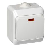 Выключатель 1-кл. ОП Этюд 10А IP44 10AX с подсветкой бел. SE BA10-045B