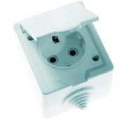 Розетка 1-м ОП РА16-660 16А IP44 с заземл. бел. Кунцево 5906