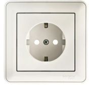 Розетка 1-м СП W59 16А IP20 с заземл. защ. шторки в сборе бел. SE RS16-152-18