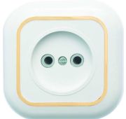 Розетка 1-м СП Валентина РС10-153 10А IP20 бел./зол. Кунцево 7652