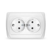 Розетка 2-м СП Маргарита 16А IP20 с заземл. бел. UNIVersal М0128