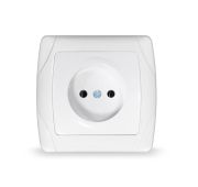 Розетка 1-м СП Маргарита 16А IP20 без заземл. защ. шторки бел. UNIVersal М0022