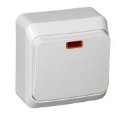 Переключатель проходной 1-кл. ОП Этюд 10А IP20 с подсветкой бел. SE BA10-007B