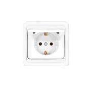 Розетка 1-м СП Валери 16А IP20 с заземл. с крышкой бел. UNIVersal В0029