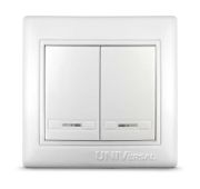 Выключатель 2-кл. СП Севиль 10А IP20 с подсветкой бел. UNIVersal С0123