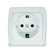 Розетка 1-м ОП Клио 16А IP44 с заземл. бел. UNIVersal К2228