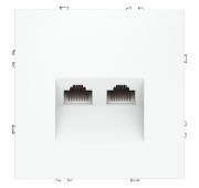 Розетка компьютерная встраиваемая VOLTUM S70 двойная RJ45+RJ45 кат.6, (белый матовый)