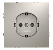 Розетка встраиваемая VOLTUM S70 с заземлением и защитными шторками, 16А, (кашемир)