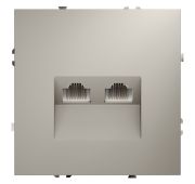 Розетка компьютерная встраиваемая VOLTUM S70 двойная RJ45+RJ45 кат.6, (кашемир)
