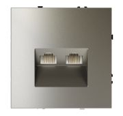 Розетка компьютерная встраиваемая VOLTUM S70 двойная RJ45+RJ45 кат.6, (шелк)