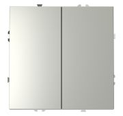 Выключатель встраиваемый VOLTUM S70 двухклавишный 10А, (сталь)