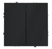 Выключатель с самовозвратом встраиваемый VOLTUM S70 двухклавишный 10А, (графит)