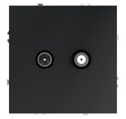 Розетка телевизионная встраиваемая VOLTUM S70 оконечная TV+SAT, (графит)