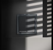 Выключатель встраиваемый VOLTUM S70 двухклавишный с подсветкой 10А, (графит)