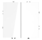 Проходной переключатель встраиваемый VOLTUM S70 двухклавишный 10А, (белый глянцевый)