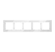 Рамка стеклянная VOLTUM S70 на 5 постов, (белый, стекло)