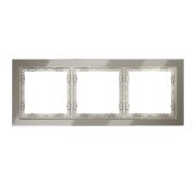 Рамка стеклянная VOLTUM S70 на 3 поста, (шелк, стекло)