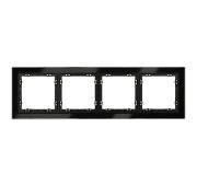 Рамка стеклянная VOLTUM S70 на 4 поста, (черный,стекло)