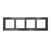 Рамка стеклянная VOLTUM S70 на 4 поста, (графит, стекло)