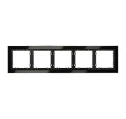 Рамка стеклянная VOLTUM S70 на 5 постов, (черный,стекло)