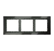 Рамка стеклянная VOLTUM S70 на 3 поста, (титан, стекло)
