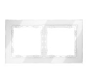 Рамка стеклянная VOLTUM S70 на 2 поста, (белый, стекло)
