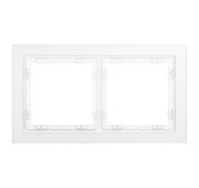 Рамка стеклянная VOLTUM S70 на 2 поста, (белый,матовый,стекло)