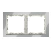 Рамка стеклянная VOLTUM S70 на 2 поста, (сталь, стекло)