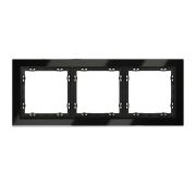 Рамка стеклянная VOLTUM S70 на 3 поста, (черный,стекло)
