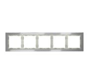 Рамка стеклянная VOLTUM S70 на 5 постов, (сталь, стекло)