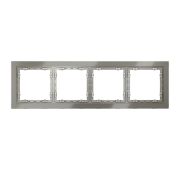 Рамка стеклянная VOLTUM S70 на 4 поста, (шелк, стекло)