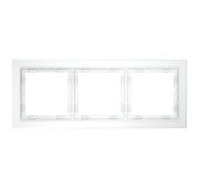 Рамка стеклянная VOLTUM S70 на 3 поста, (белый,матовый,стекло)