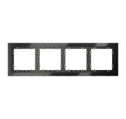 Рамка стеклянная VOLTUM S70 на 4 поста, (титан, стекло)